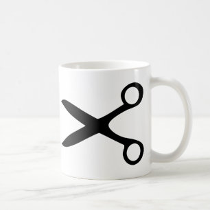 schwarze Friseurscheren Tasse