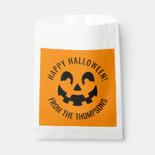 Schwarze Fröhliche Halloween-Kürbisgesicht-Form au Geschenktütchen