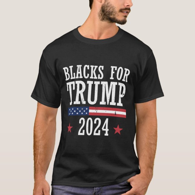 Schwarze für die Präsidentschaftswahl 2024 in Trum T-Shirt (Vorderseite)