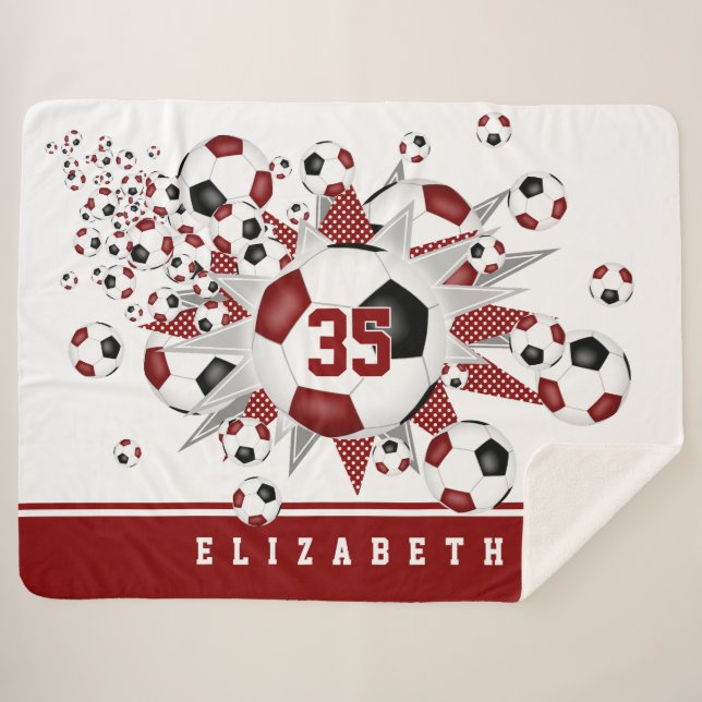 Schwarze Fußball-Bälle: Girls-Sportraum Sherpadecke (Vorderseite (Horizontal))