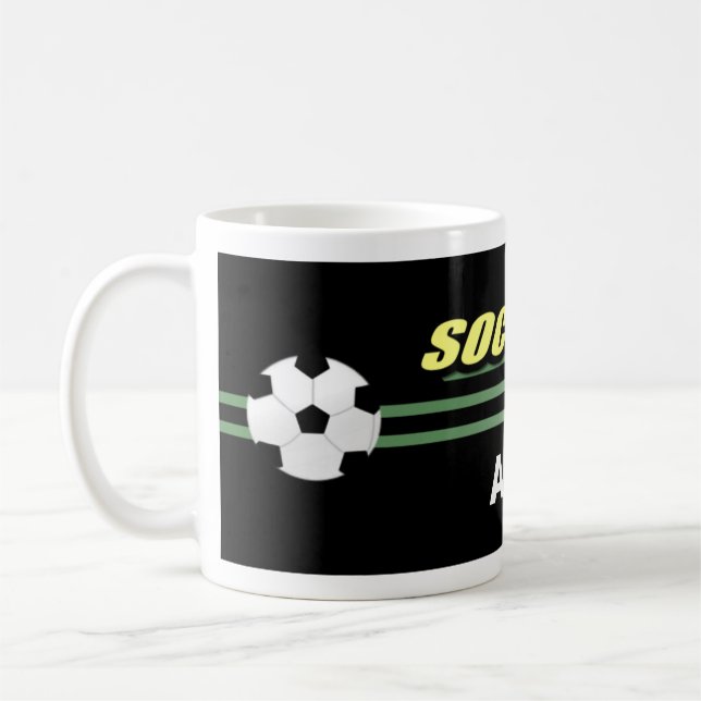 Schwarze Fußball-Tassen Kaffeetasse (Links)