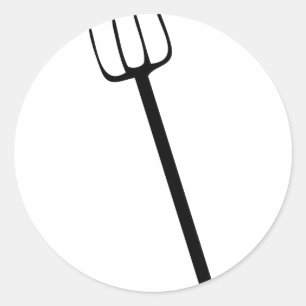 Schwarze Gabel Runder Aufkleber