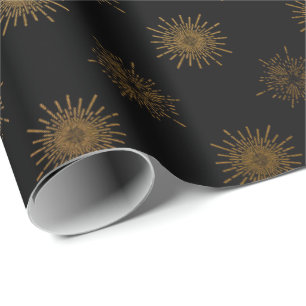 Schwarze Galaxie-elegantes Chic GoldSun Stals Geschenkpapier