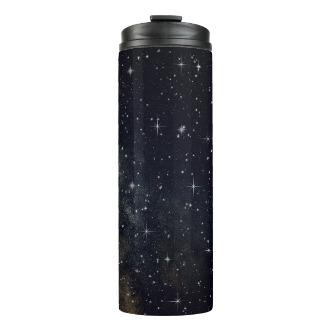 Schwarze Galaxie Starry Night Thermal Tumbler Thermosbecher (Vorderseite)