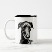 Schwarze Galgo-Illustration für Hundeliebhaber