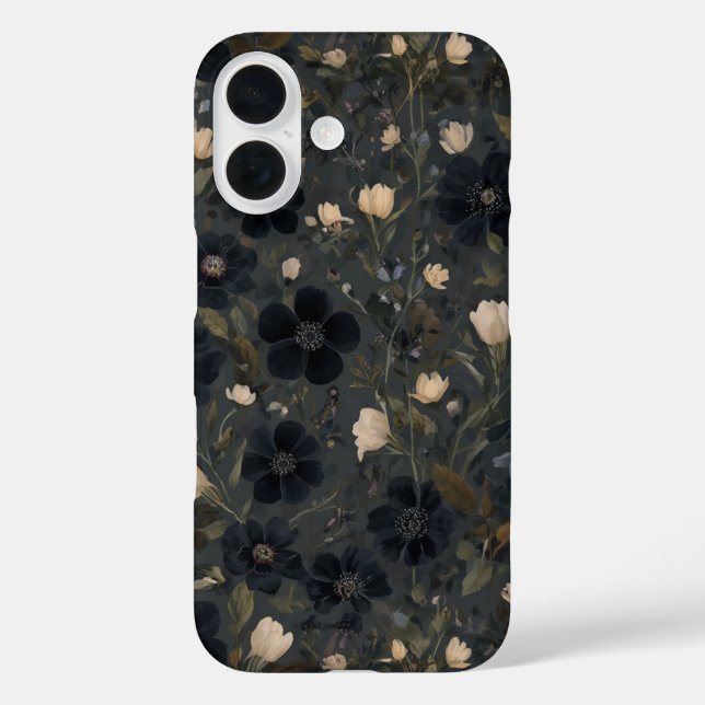 schwarze Gartenblumen Wildblume Frühlingswiese Case-Mate iPhone Hülle (Rückseite)