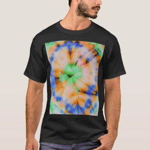 Schwarze Gefärbte Krawatte, grungy Vintag. T-Shirt