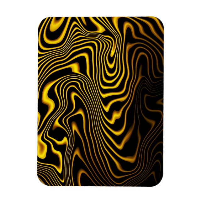 Schwarze gelbe Goldwirbel-Textur Magnet (Vertikal)