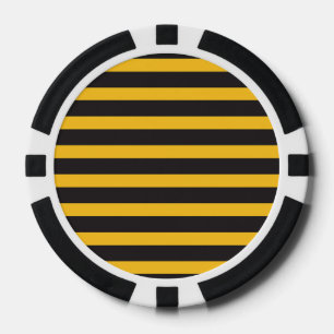 Schwarze Gelbe Horizontale Linien Geometrische Bie Pokerchips