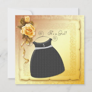 Schwarze gelbe Rosen-Baby-Shower-Einladungen Einladung