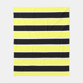 Schwarze, gelbe und weiße Streifen Fleecedecke