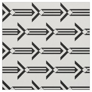 Schwarze geometrische Pfeile auf weißem Gewebe Stoff