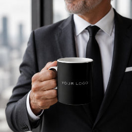 Schwarze Geschäftslogo-Rechteck-Kaffeetasse Tasse