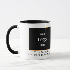 Schwarze Geschäftstasse mit Markenlogo Tasse