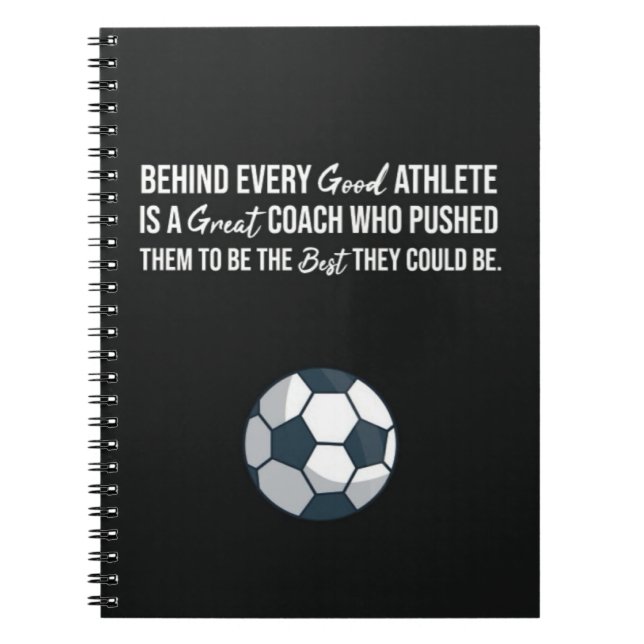 Schwarze Geschenke für Fußball-Trainer für seine S Notizblock (Vorderseite)