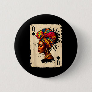 Schwarze Geschichte Afrikanische Melanin Königin K Button