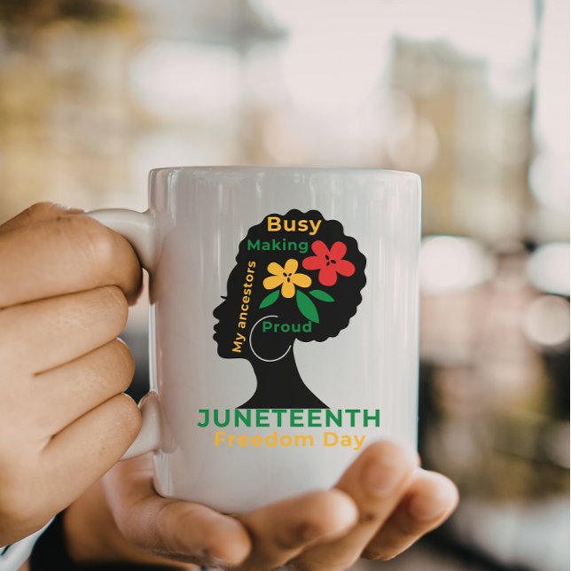 Schwarze Geschichte Afro-Frau Juneteenth-Ästhetik Kaffeetasse (Von Creator hochgeladen)
