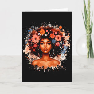 Schwarze Geschichte Afro-Haar Blumenmädchen Frauen Karte