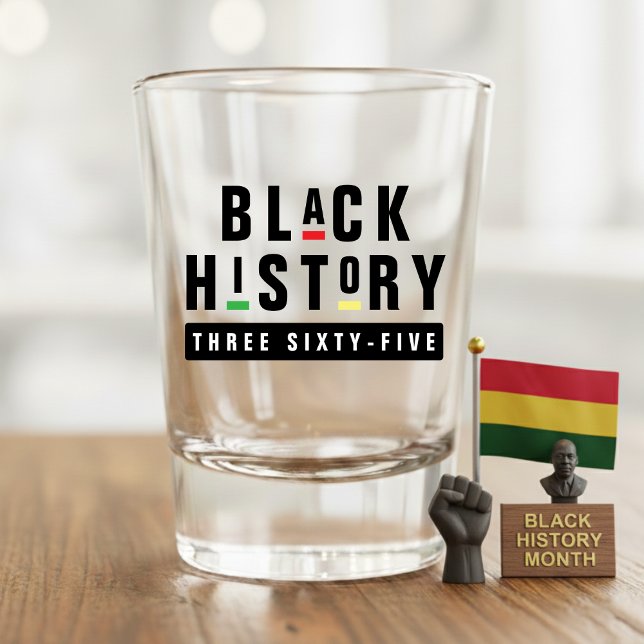 Schwarze Geschichte Drei Sechzig Fünf Retro 90er B Schnapsglas (Black History Three Sixty-Five Retro 90s Colorful Shot Glass
)