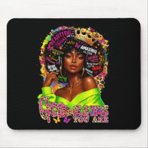 Schwarze Geschichte Gott sagt, du bist Afro Melani Mousepad