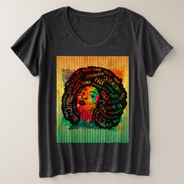 Schwarze Geschichte Große Größe T-Shirt (Design vorne)