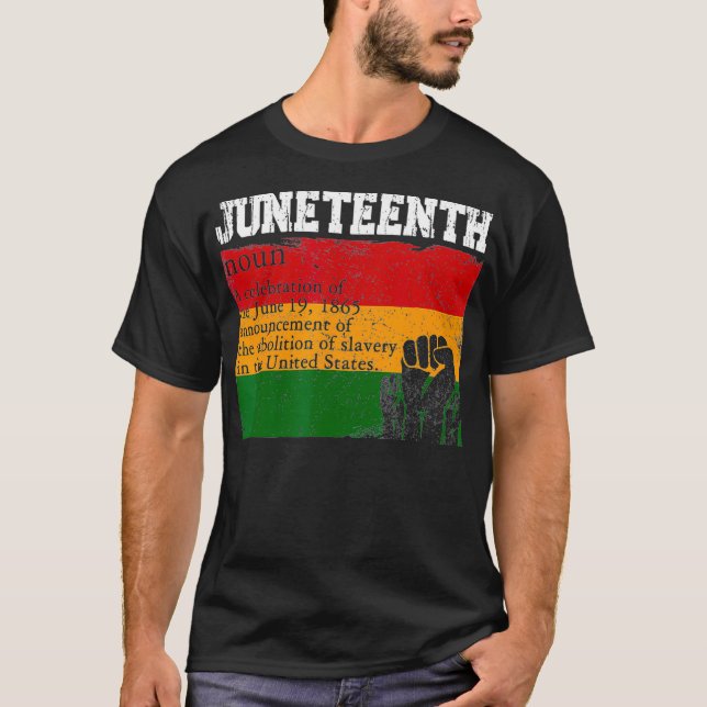 Schwarze Geschichte im Jungstzehnten Juni Definiti T-Shirt (Vorderseite)