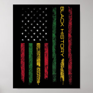 Schwarze Geschichte in der USA-Flagge 4. Juli Afri Poster