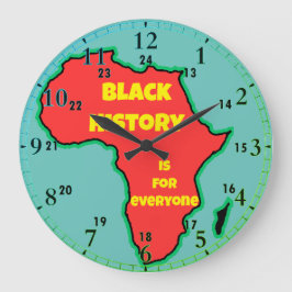 Schwarze Geschichte ist für alle Große Wanduhr