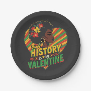 Schwarze Geschichte ist mein Valentiner Monat schw Pappteller