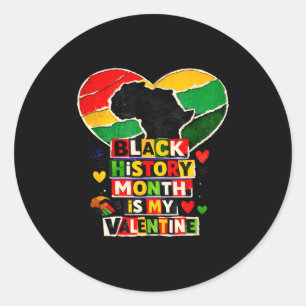 Schwarze Geschichte ist mein Valentinstag Afro-Her Runder Aufkleber