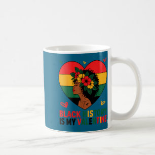 Schwarze Geschichte ist Valentinsherz Afro Schwarz Kaffeetasse