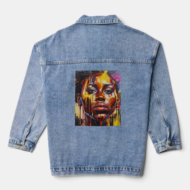 schwarze Geschichte Jeansjacke (Rückseite)