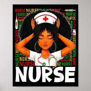 Schwarze Geschichte Krankenschwester Afro Melanin Poster