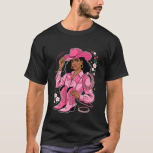 Schwarze Geschichte Melanin Cowgirl Stiefel Kostüm T-Shirt