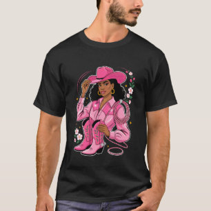 Schwarze Geschichte Melanin Cowgirl Stiefel Kostüm T-Shirt