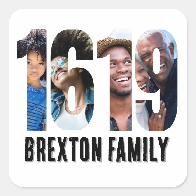 Schwarze Geschichte Monat 1691 Personalisierter Fo Quadratischer Aufkleber (Vorderseite)