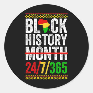Schwarze Geschichte Monat 247365 Shirt Afrika für Runder Aufkleber