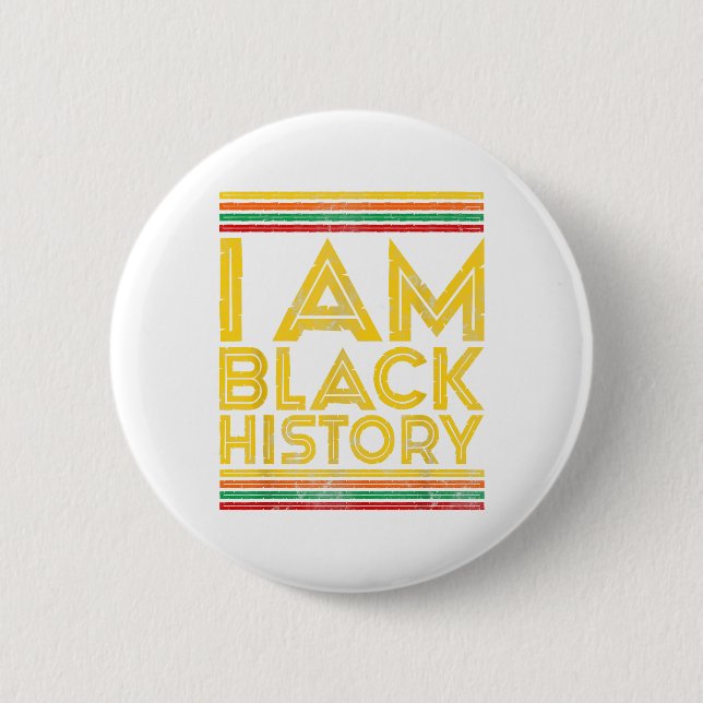 Schwarze Geschichte Monat Afrikanische Frau Afro I Button (Vorderseite)