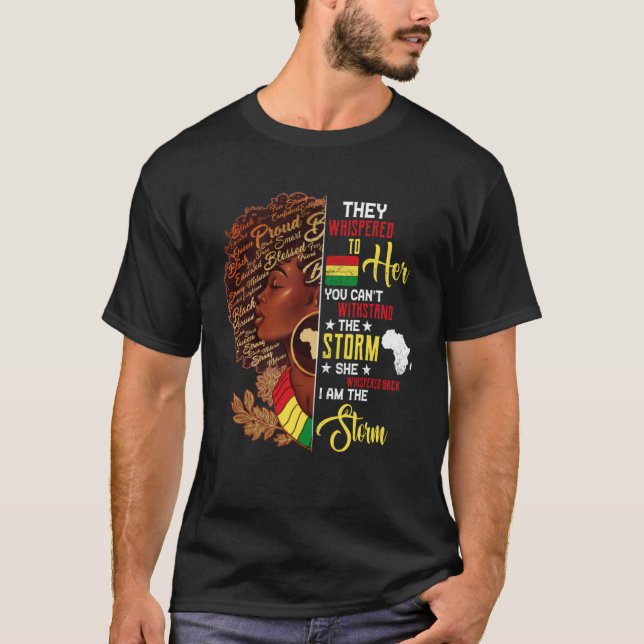 Schwarze Geschichte Monat Afrikanische Frau Afro I T-Shirt (Vorderseite)