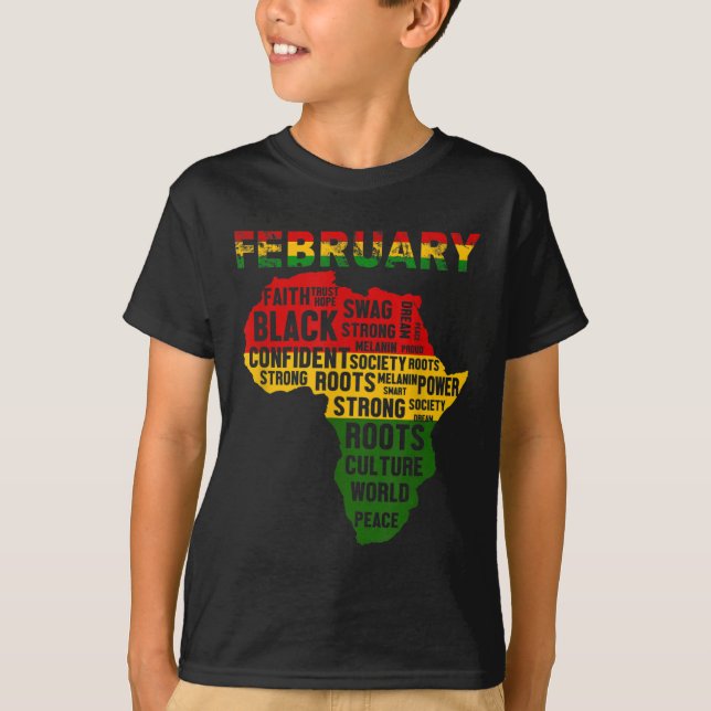 Schwarze Geschichte Monat Afrikanische Kartenfarbe T-Shirt (Vorderseite)