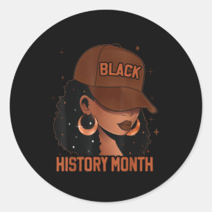 Schwarze Geschichte Monat Afro Melanin Black Women Runder Aufkleber