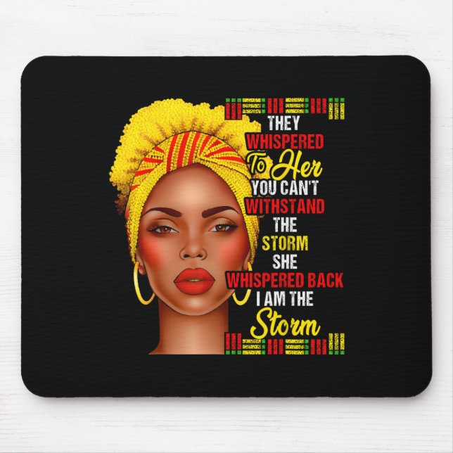 Schwarze Geschichte Monat Afro Schwarze Frauen Mäd Mousepad (Vorne)