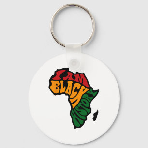 Schwarze Geschichte Monat Bekleidung Afrika Karte Schlüsselanhänger