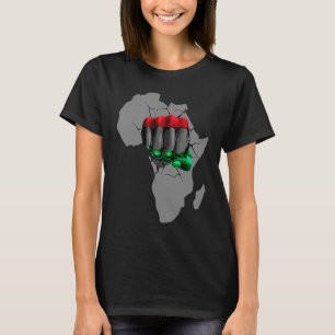 Schwarze Geschichte Monat BHM Afro Pride Hand Faus T-Shirt