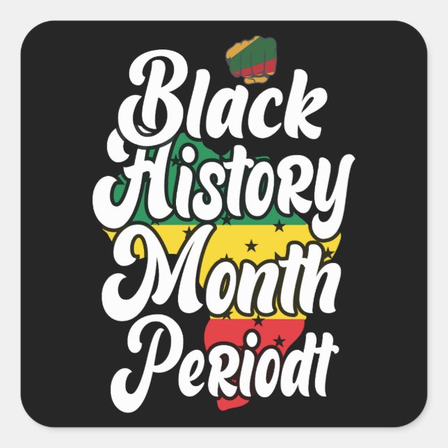 Schwarze Geschichte Monat Februar Melanin Sista Br Quadratischer Aufkleber (Vorderseite)