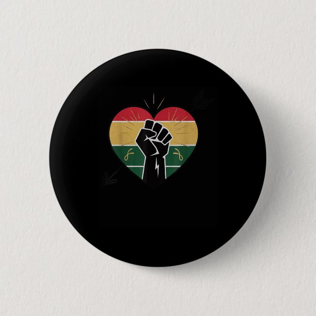 Schwarze Geschichte Monat Herzliche Liebe Valentin Button (Vorderseite)