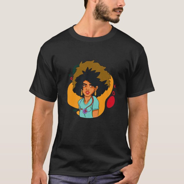 Schwarze Geschichte Monat Krankenschwester Melanin T-Shirt (Vorderseite)