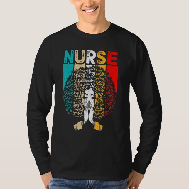 Schwarze Geschichte Monat Krankenschwester Melanin T-Shirt (Vorderseite)