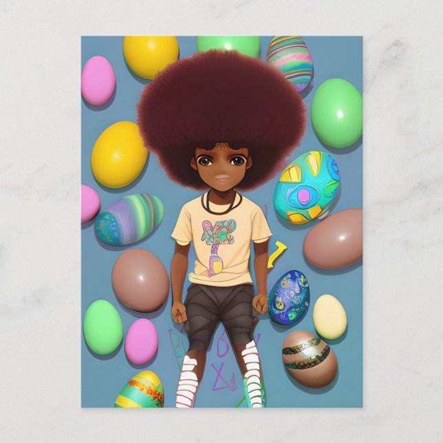 Schwarze Geschichte Monat Melanin Girl Magic König Postkarte (Vorderseite)