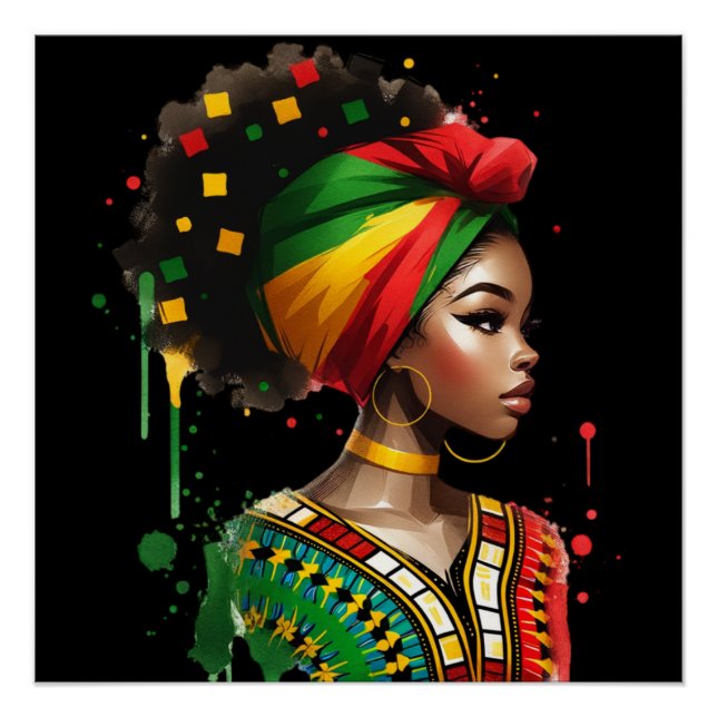 Schwarze Geschichte Monat Melanin Männer Frauen Ki Poster (Vorderseite)